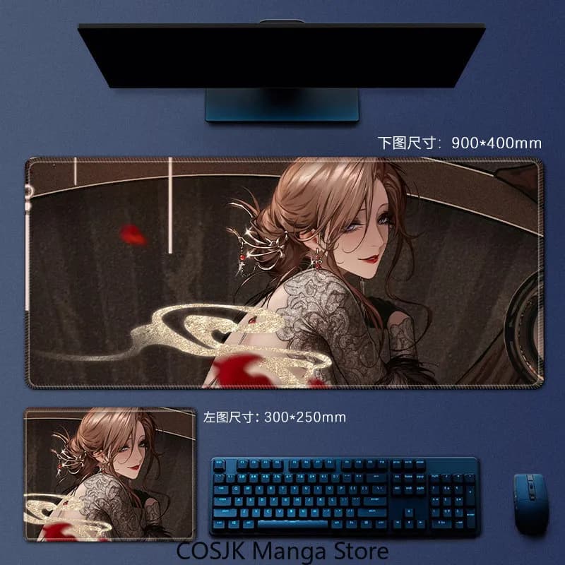 Tappetino per mouse grande Anime Path to Nowhere, tappetino da gioco antiscivolo per tastiera, decorazione per PC, laptop e desktop