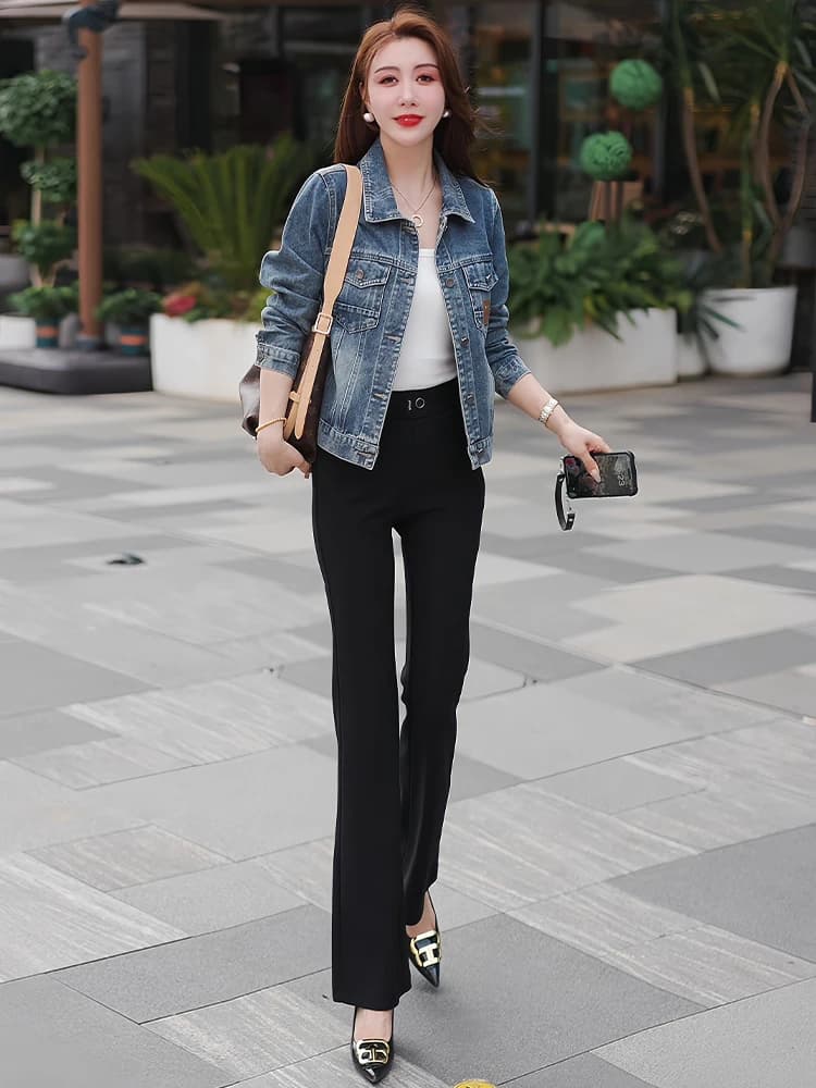 Fashionable Casual Denim Jacket Top Women's plus Size Spring Autumn New Style Slimming Versatile Short Outerwear Coat