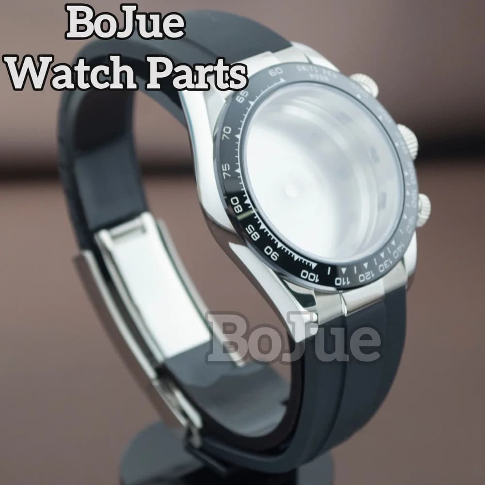 Cassa VK63 da 39mm, Quadrante in Acciaio Inossidabile, Cinturino in Gomma, Movimento al Quarzo VK63, Accessori per Orologi da Polso Stile Daytona per Uomo