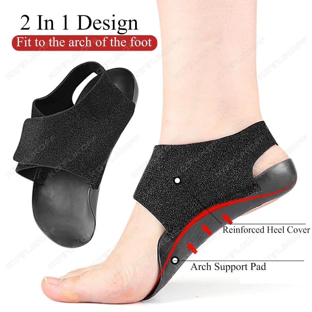 KOTLIKOFF Soletta ortopedica con supporto per arco plantare per passeggiate con mezza imbottitura per arco Gamba tipo X/O con cinturino in velcro Copriscarpe indossabile