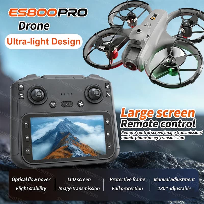 Drone ES800PRO in scala 1:1 Design aerodinamico Telecamera HD 8K 1080P Telecomando Brushless 360° Evitamento ostacoli Giocattoli volanti Ragazzi