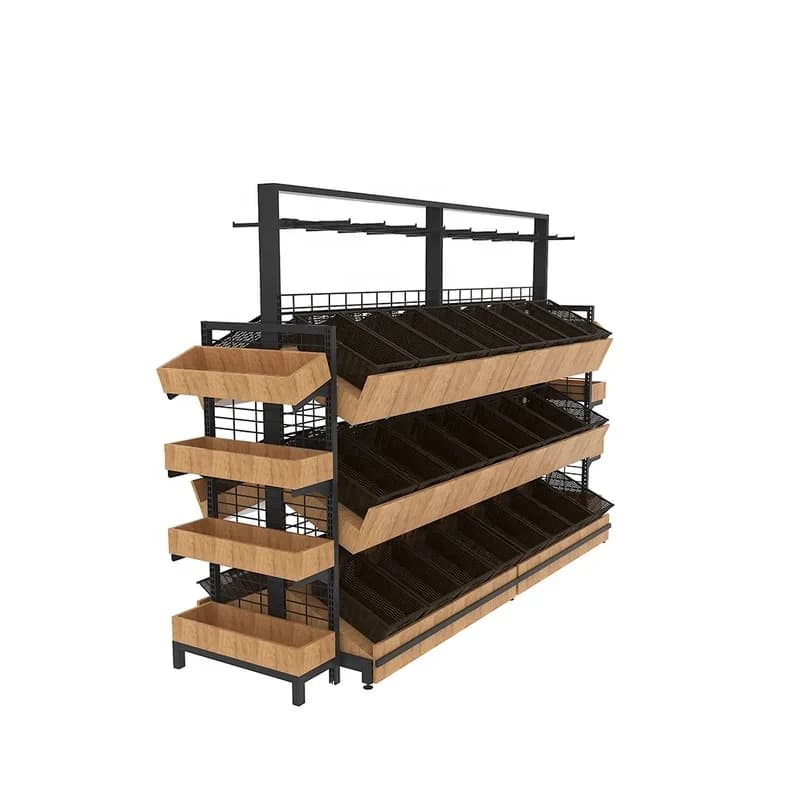Espositore Multilivello in Legno per Spezie, Cereali, Frutta Secca e Noci (Spedizione Marittima)