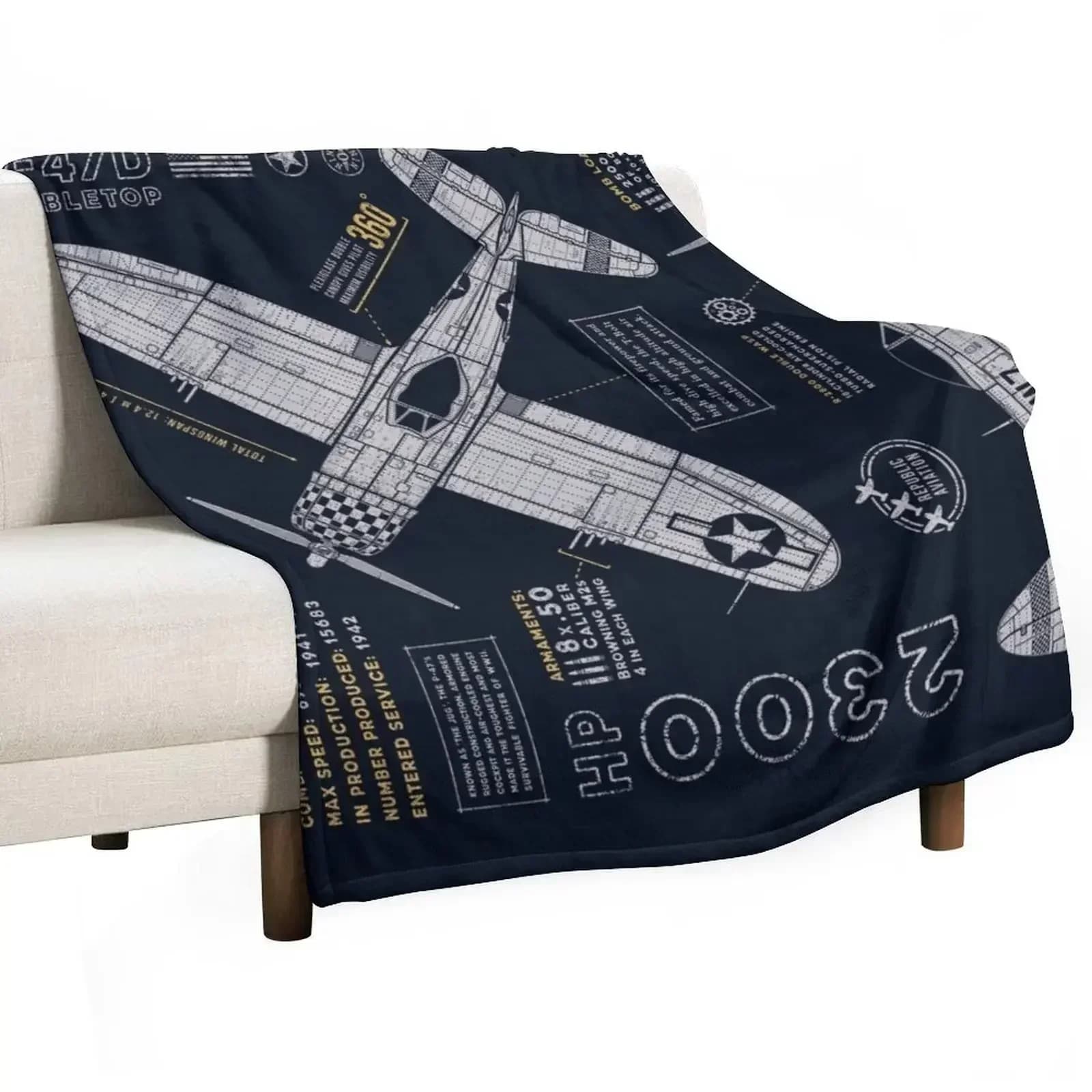 P-47 Thunderbolt Throw Blanket Sleeping Bag Furry Giant Sofa christmas gifts Furrys bed plaid Blankets
