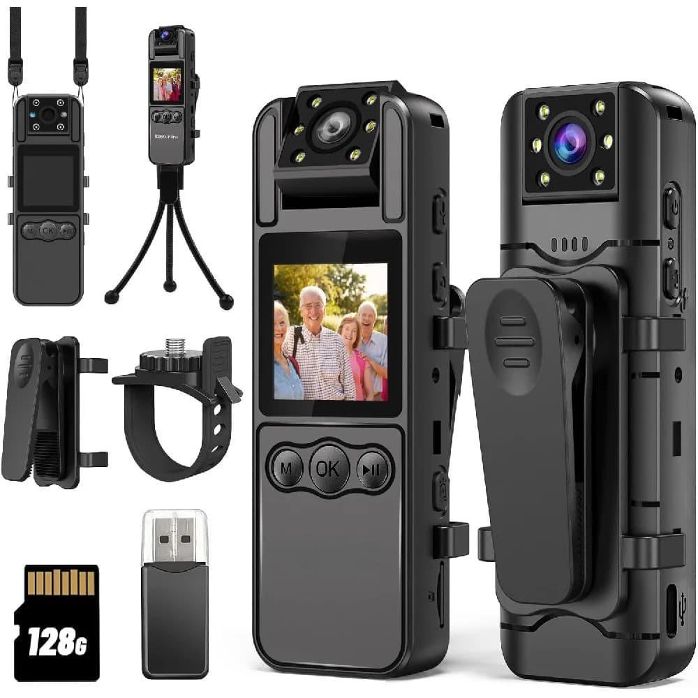 4K Mini Body Camera Audio Video Recording Police Wearable Body Worn Portable Personal Camcorder Action Outdoor Video Recorder
