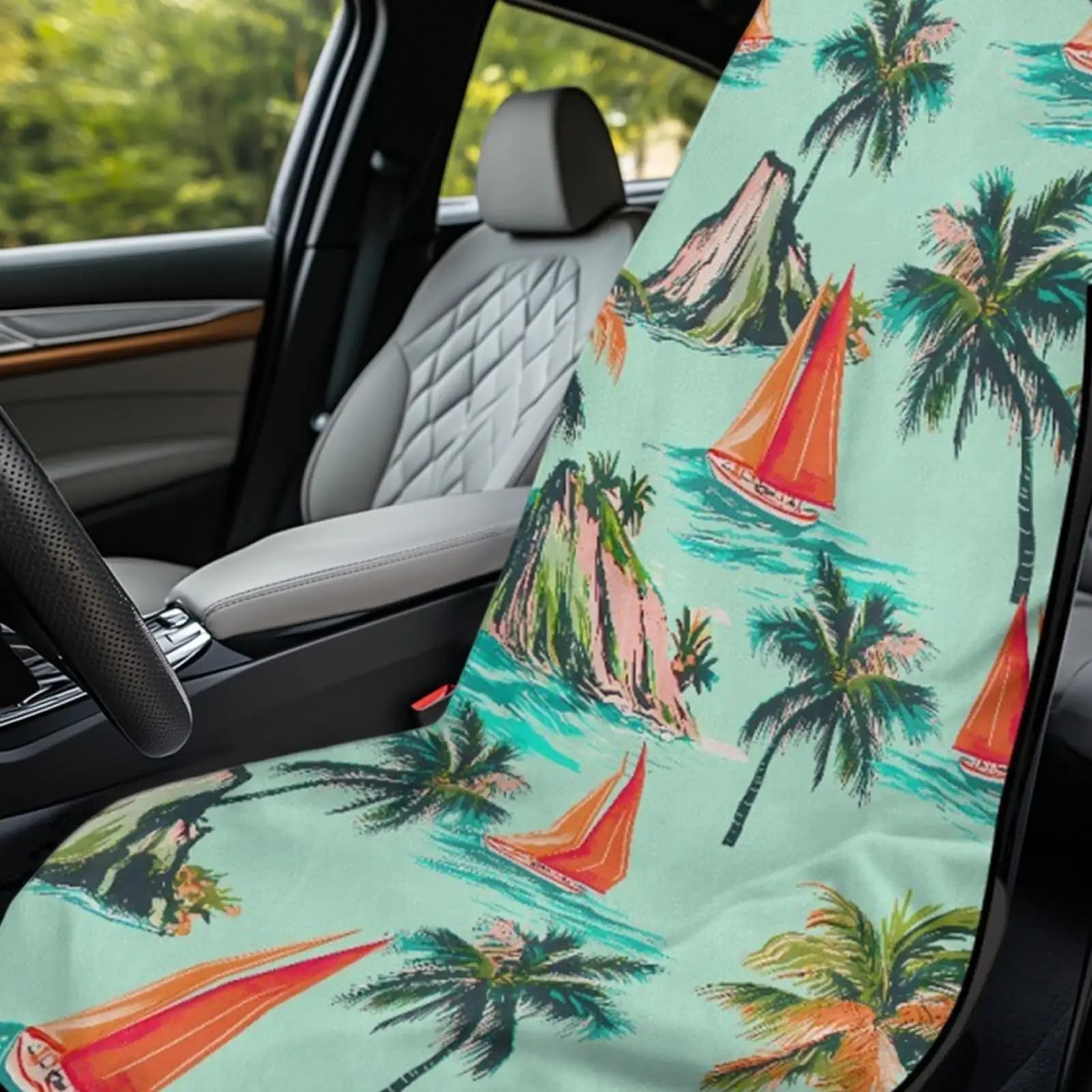 Car Seat Towel Absorbent Cooling Breathable Printed Car Sweat Towel Seat Cover For SUV RV Auto Travel Outdoor Road Trip Gym