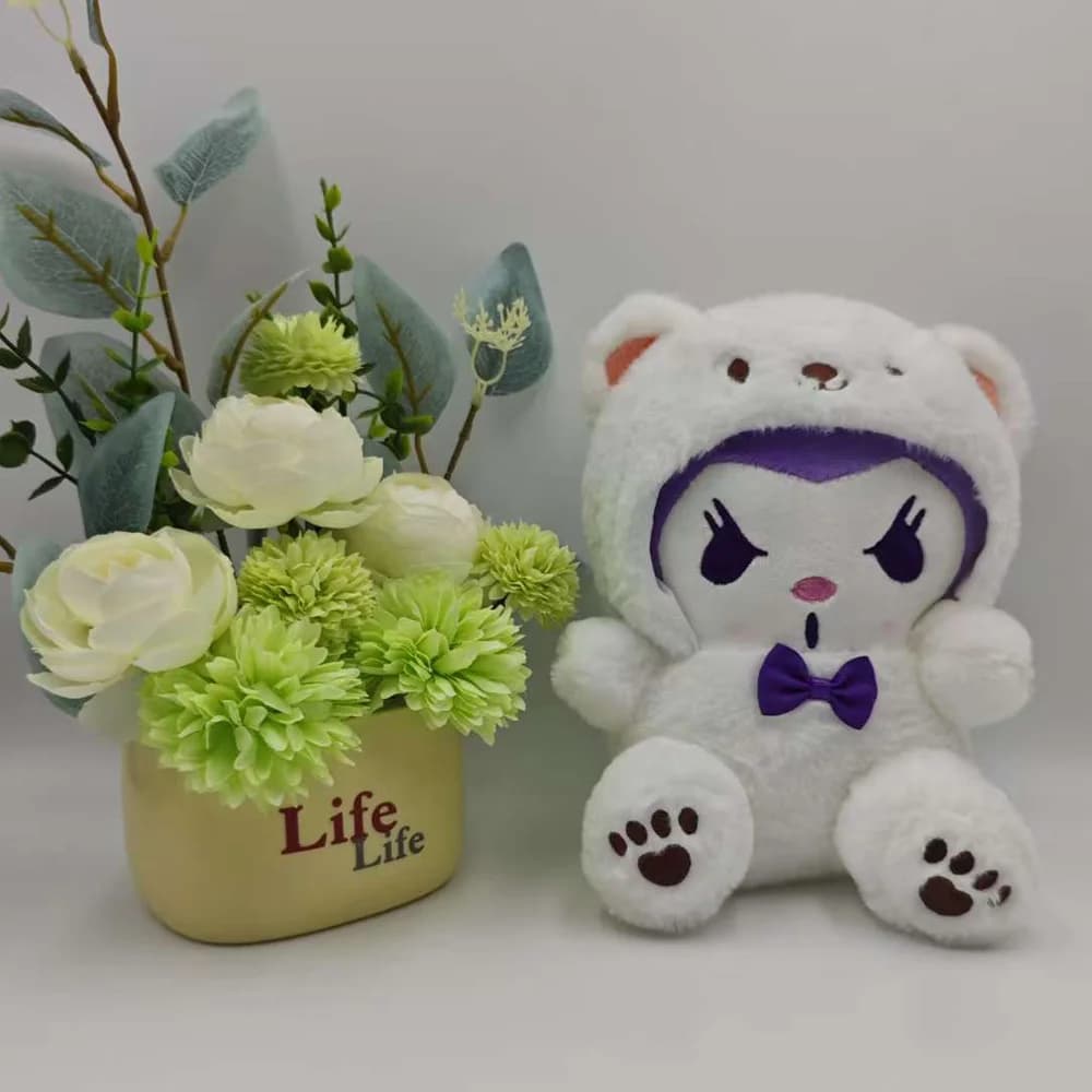 Peluche Sanrio 25Cm Anime Kuromi, Giocattoli Morbidi Kawaii Mymelody Cinnamorol, Bambole Imbottite, Cuscini Peluche, Regalo di Natale, Decorazione