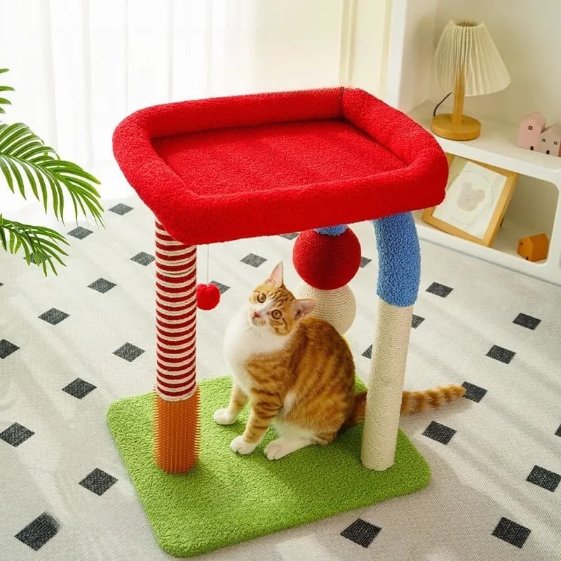 Letto con struttura da arrampicata per gatti colorato, piattaforma per saltare in sisal, supporto per gatti, giocattolo da afferrare, prodotti per mobili per animali domestici, accessori per grattare