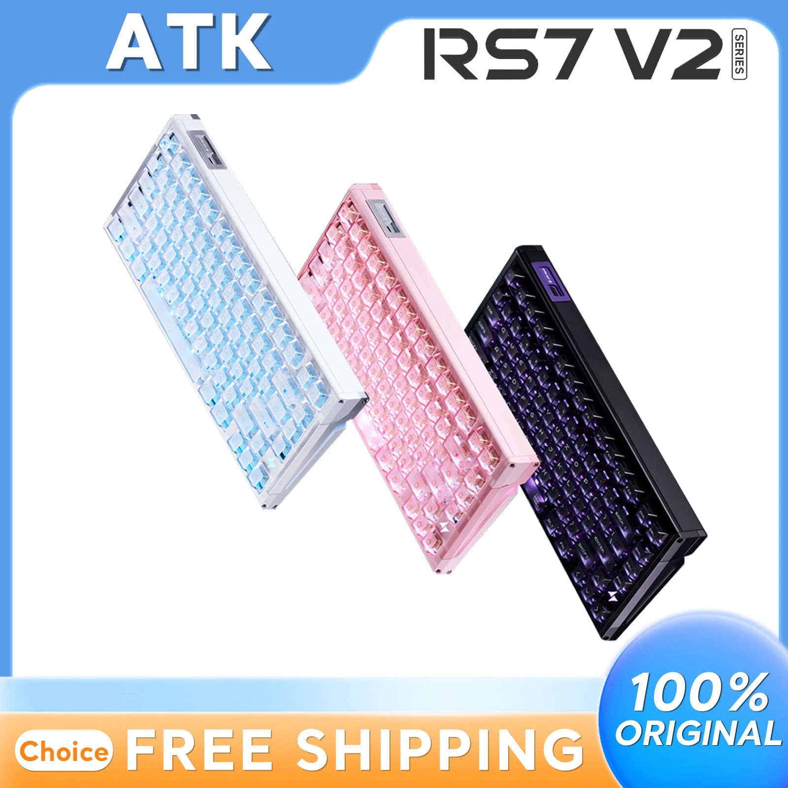 ATK RS7 V2 Interruttore ultra magnetico Tastiera da gioco cablata 8KHz RT0.001mm Computer desktop personalizzabile PC Esport ideale personalizzabile