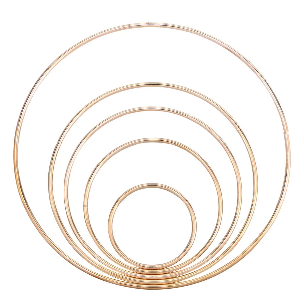 5Pcs Metal Rings Gold Multiple Sizes DIY Dream Catcher Material Macrame Craft Home Decor Accessories Iron Ring