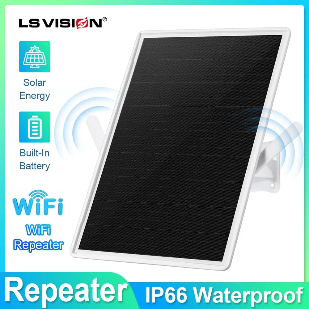 Ripetitore WIFI esterno solare LS VISION, gamma wi-fi resistente alle intemperie Extender-2.4GHz ripetitore segnale Internet Wireless batteria 20000mAh