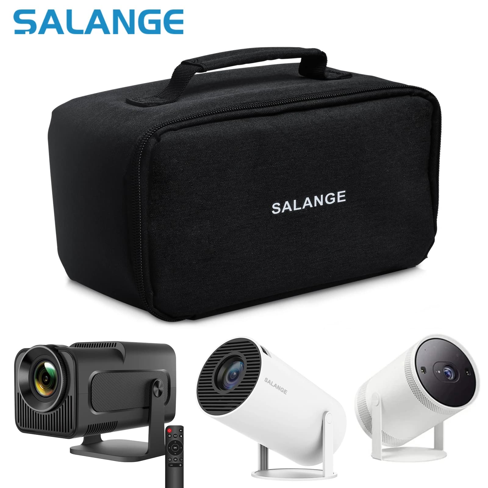 Salange Custodia da viaggio Borsa per proiettore da viaggio per Samsung Freestyle Protezione con cerniera Borsa da trasporto per la casa per HY300 HY320