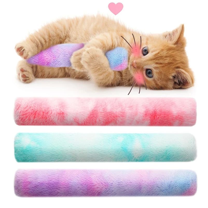 Cat for plush gradient pillow toy chewing catnip teasing stick molar stick self-entertainment cat toy pillow