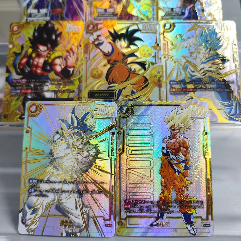 Carte da Collezione Dragon Ball Giapponesi Fatte a Mano con Son Goku, Goten, Gohan, Vegito FP-001 FB01-140 FB05-119 Energy Marker