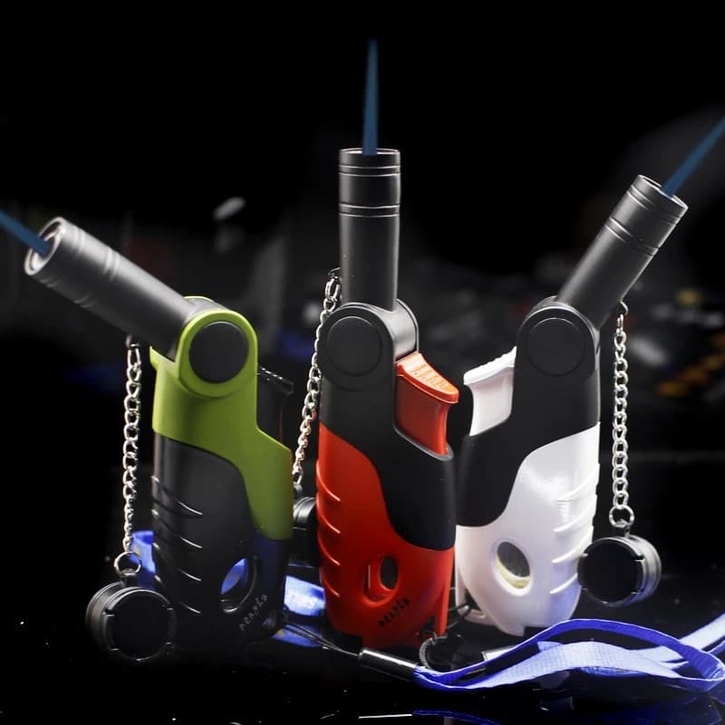 Butane Lighter with Moveable Head Windproof High Jet Flame Torch Lighters Smoking Accessories BBQ Tools Flame Ignition Tool