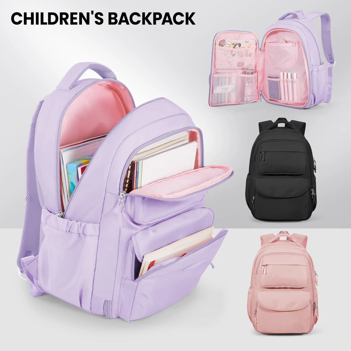 School Backpack for Girls, Teenage Girls' Backpacks with Large Capacity Fashion Casual School Bag for Elementary Girls Boys