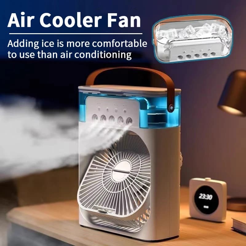 Nuovo 3 in 1 ventilatore portatile condizionatore d'aria domestico mini dispositivo di raffreddamento dell'aria LED luce notturna umidificatore ventola di regolazione dell'aria ufficio casa ventilatore