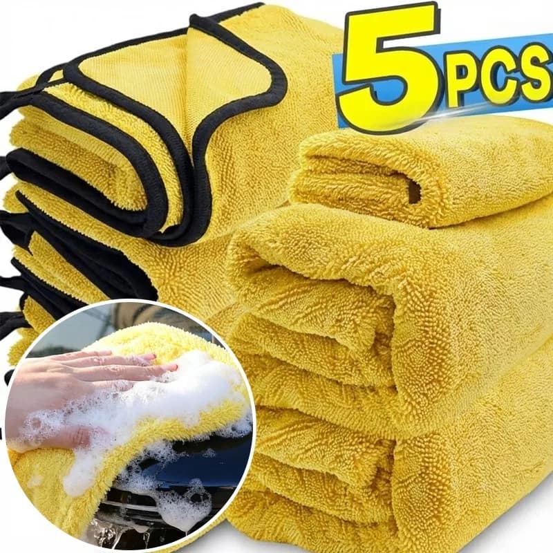 5 ~ 1 pz Double Sided Intrecciato In Microfibra Asciugamano Per La Pulizia Auto Super Assorbente Lavaggio Asciugatura Panno Auto Dettagli Lucidatura del Vetro