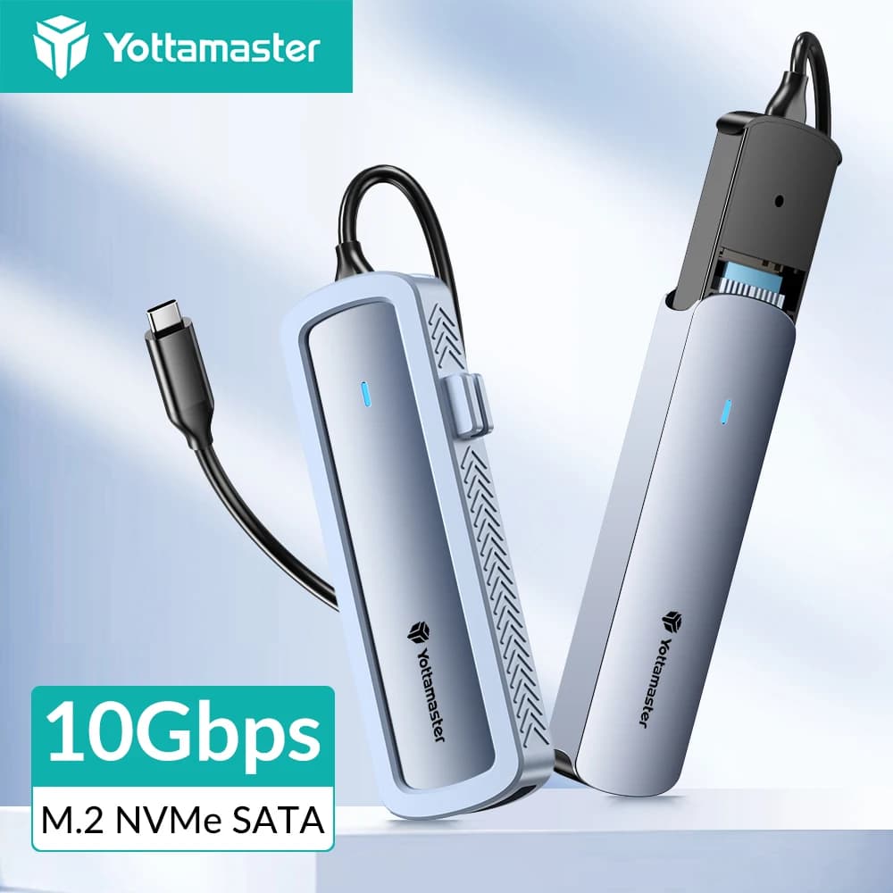 Yottamaster M.2 SSD Case NVME M2 SATA NGFF adattatore per custodia esterna USB3.2 tipo C 10Gbps Dual Protocol Hard Drive Storage Box