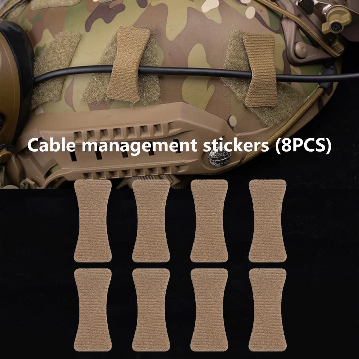 Kit di gestione dei cavi del casco tattico da 8 pezzi NVG Comms Wires Cord Organizer raccolto cinghie a strappo accessori per softair da caccia