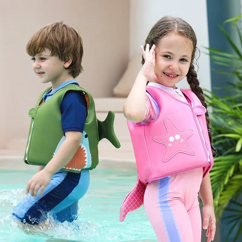 Gilet da nuoto per bambini Ragazzi Ragazze Simpatico cartone animato Aiuto per il nuoto Abbigliamento di galleggiamento Gilet di sicurezza Giubbotto di salvataggio per bambini per 2-6 anni