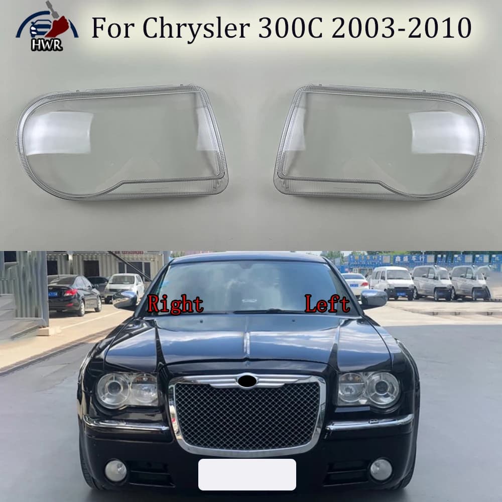 For Chrysler 300C 2003-2010 Transparent Headlamp Cover Headlight Mask Lampshade Lamp Shell Plexiglass Replace Original Lens