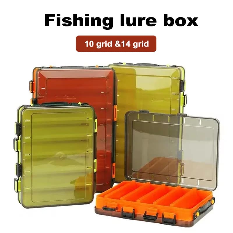Box for fishing gear bag for baits 14 compartments for hooks for double-sided bag for bait containers fishing accessories