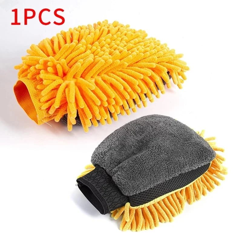 1 pz guanti in ciniglia lavaggio auto microfibra impermeabile pulizia auto cera dettagli spazzola cura automatica guanto spesso a doppia faccia