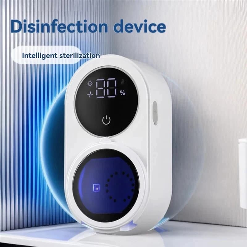 Nuovo 2026 - Porta Spazzolino Intelligente per Casa, con Pulizia e Asciugatura Automatica, Ventilatore e Coperchio Rotante, Montaggio a Parete per Bagno
