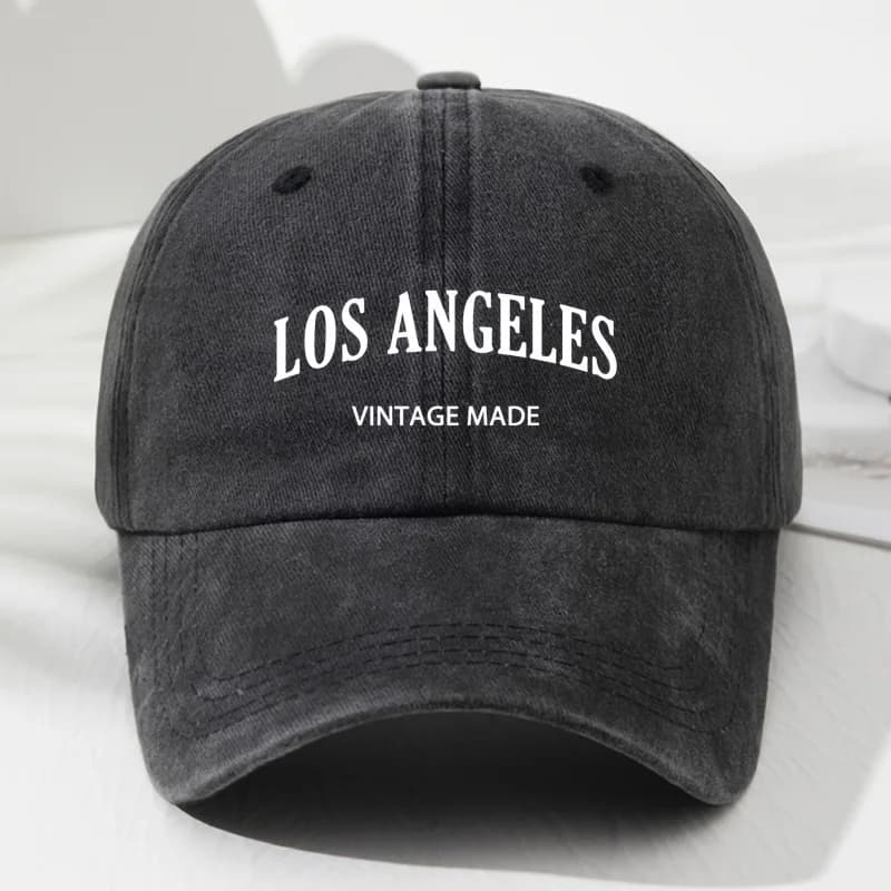 Unisex Los Angeles Vintage Print Snapback Cap - Adjustable Logo Hat with White Lettering, Lightweight 100% Polyester for Outdoor