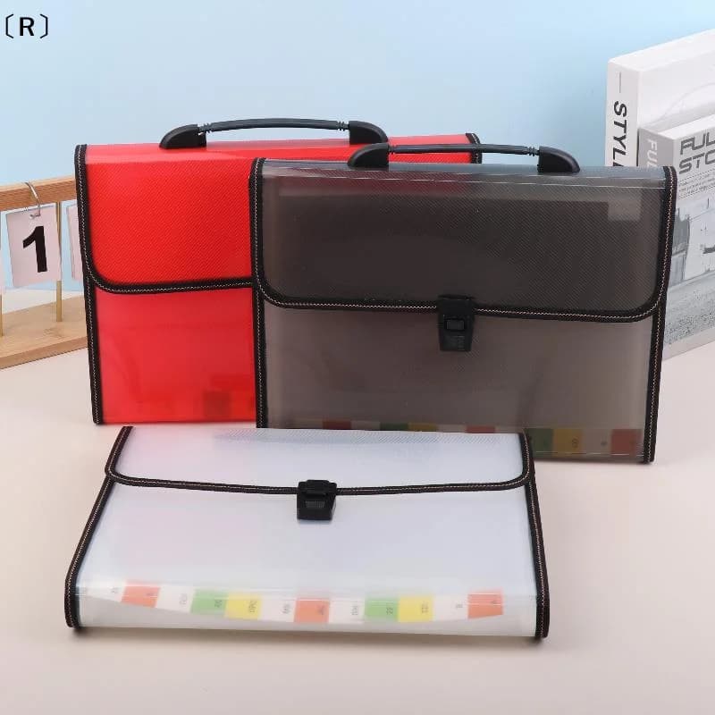 〔R〕Cartella trasparente impermeabile di grande capacità con pulsante a pressione, borsa per documenti in plastica, custodia per documenti, articoli per ufficio