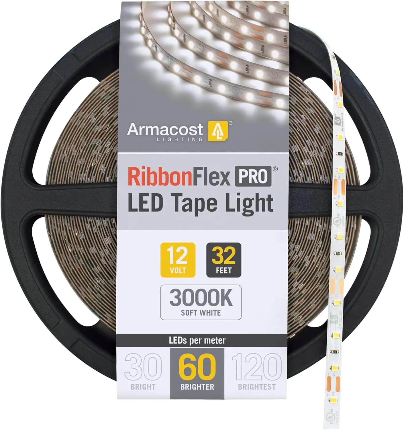 Strisce LED bianche RibbonFlex Pro 12V 60 LED/m, 3000K, 32,8 piedi 142250