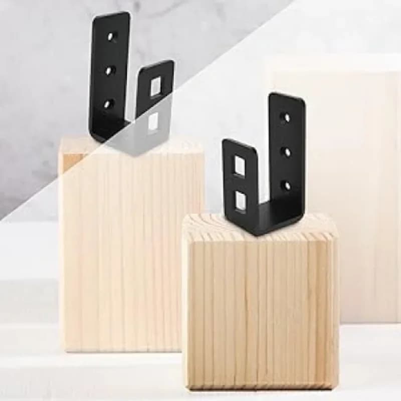 4 staffe per barriere per porte resistenti, supporto per asta aperta, staffa rinforzata per serratura, adatta per tavole in legno 2x4, senza viti