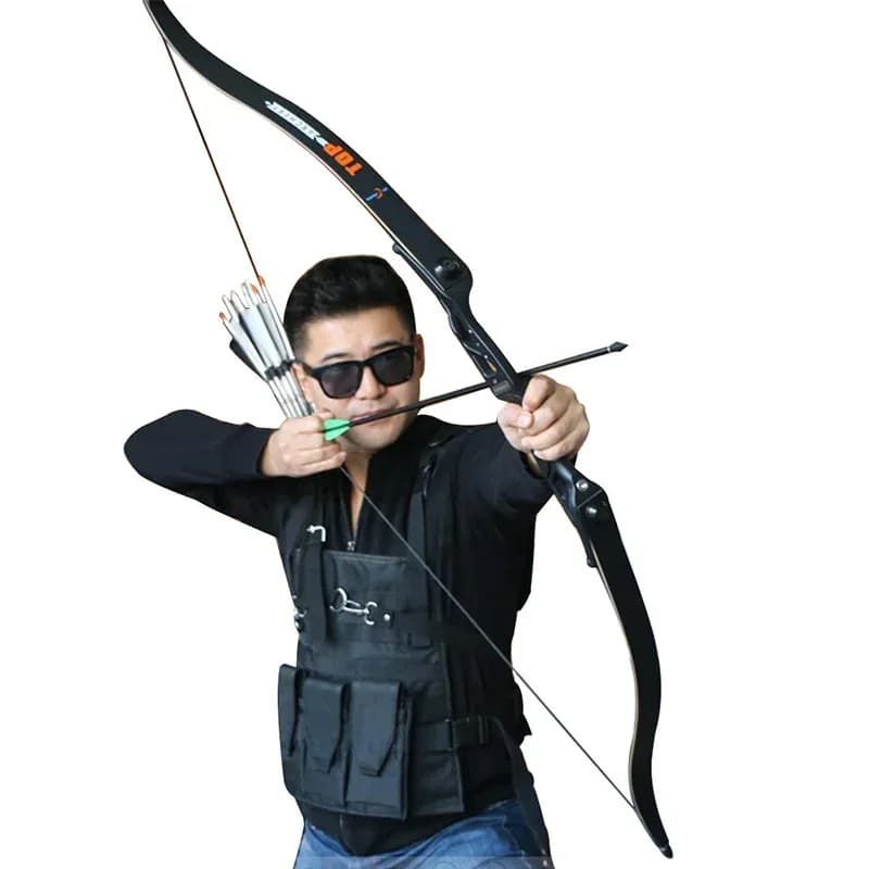 Arco in metallo da 56 pollici con supporto per freccia Arco ricurvo Hawkeye II diviso e freccia