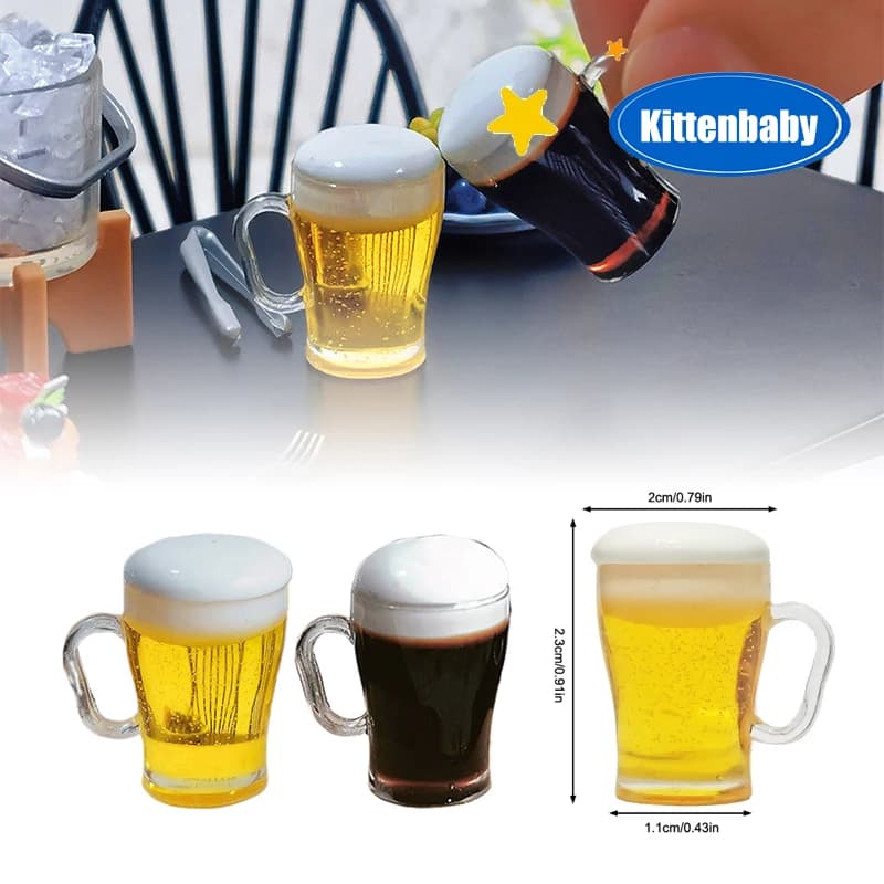 1/12 Accessori in miniatura per casa delle bambole Boccale di birra Simulazione Mobili Tazza Giocattoli per la decorazione della casa delle bambole Fai finta di giocare con il giocattolo
