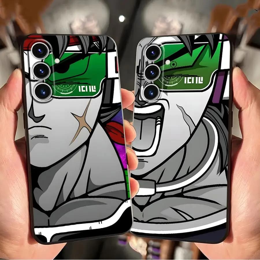 Custodia per Samsung Galaxy S20 S24 Plus S23 Ultra S21 FE S25 Bordo Nero Custodia morbida per telefono Dragon Ball Saiyan Goku Combat Power