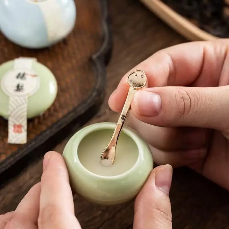 Miniature Spoon, Gold Perfume Spoon, Cosmetic Spatula With Bottled Face Cream/mask Spoon, Beauty Tool, Facial Applicator