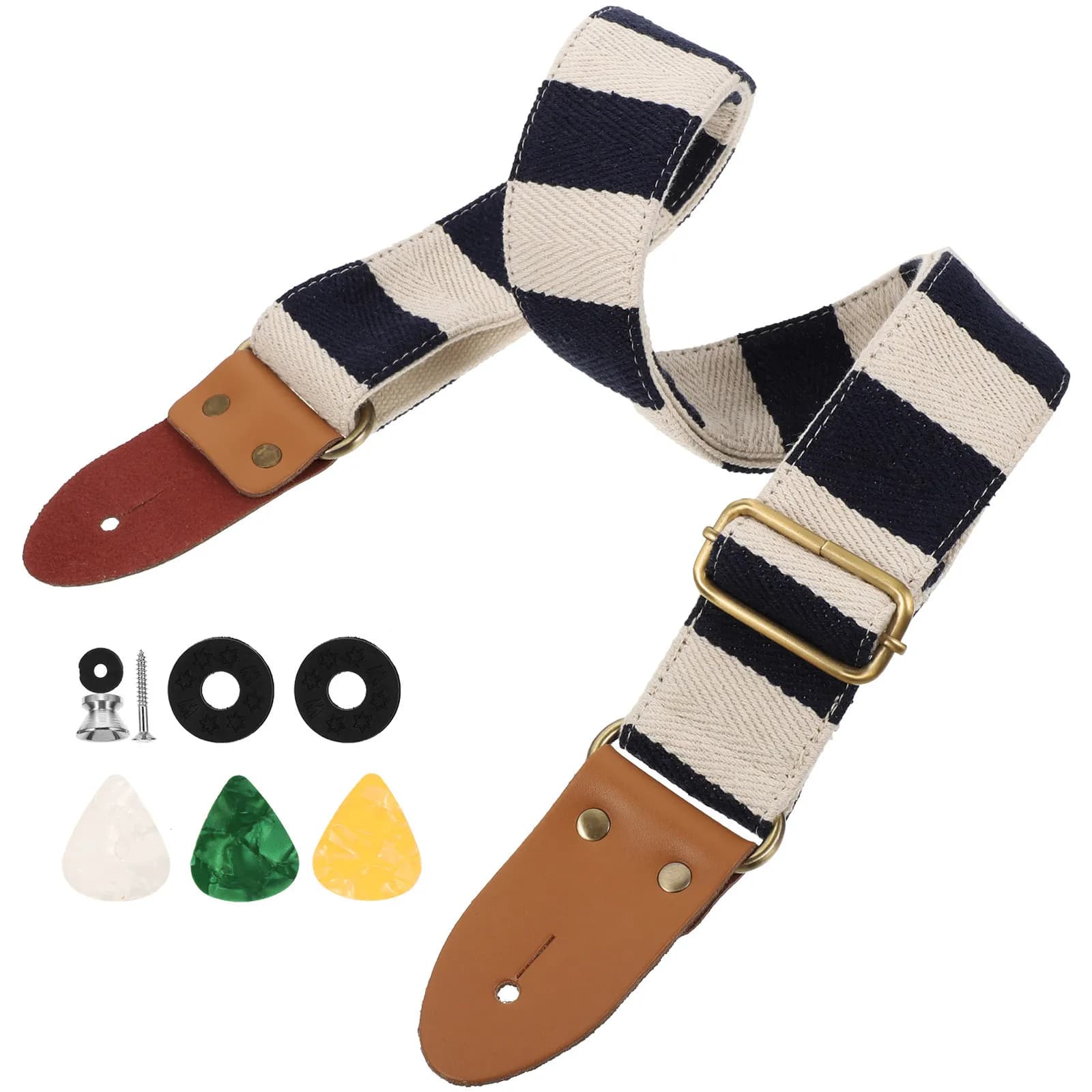 Tracolla per Chitarra Regolabile e Rinforzata per Chitarra Acustica, Elettrica, Basso e Ukulele, Cinghia Premium Resistente all'Usura