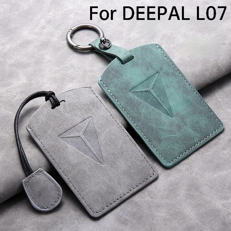 For Changan DEEPAL L07 NFC Card Key Case Protector Cover Shell Sheepskin Leather Remote Key Case Holder Keychain Accessories