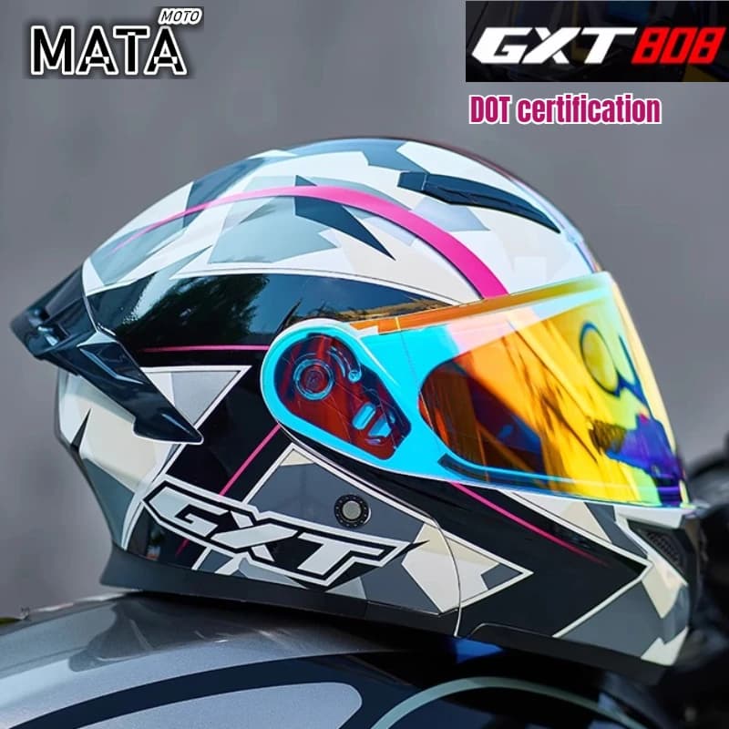 Certificazione GXT DOT Casco moto Lente solare interna Motocross Casco Leggero Sicurezza Street Bike Guida veloce Casque Moto