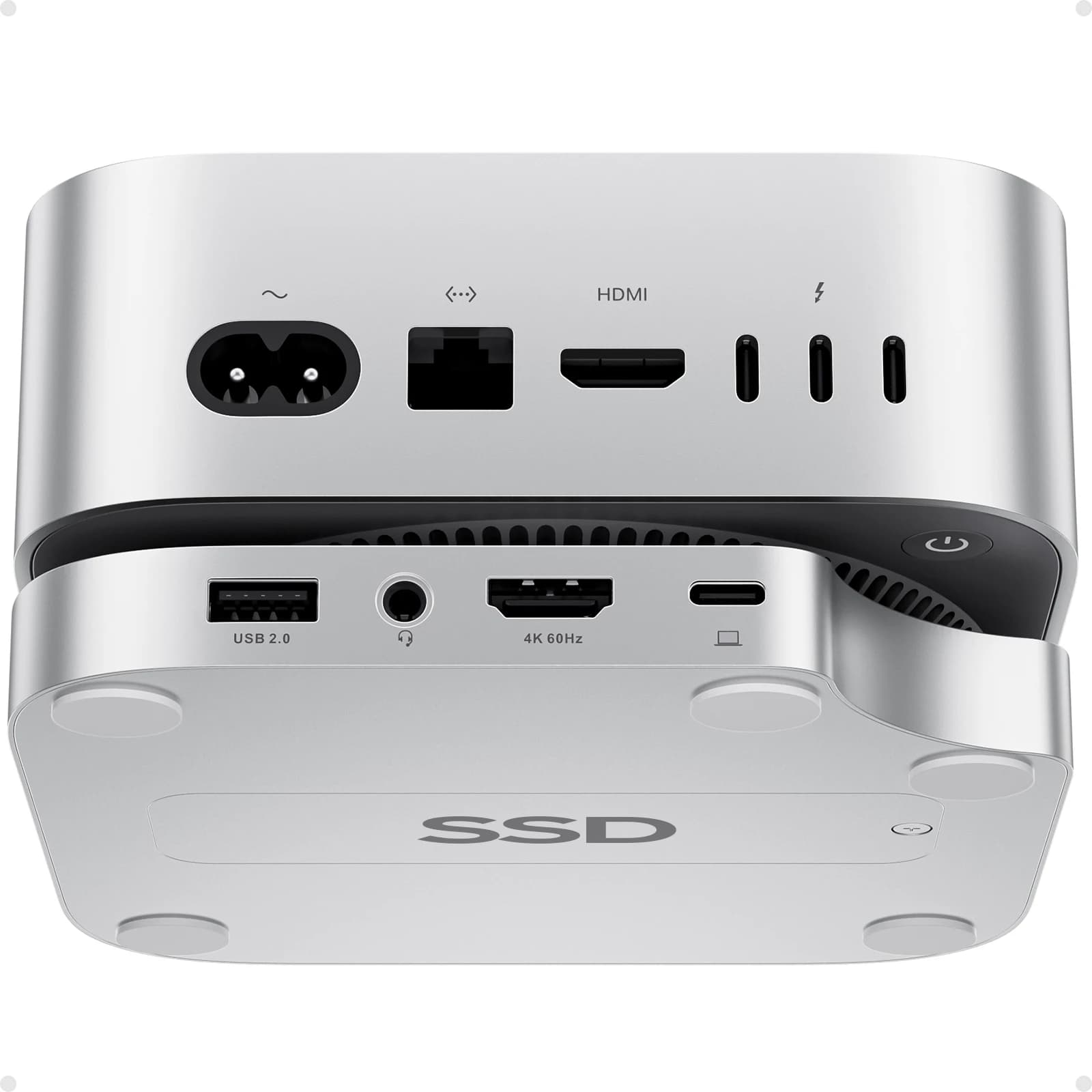 Support PULWTOP Mac Mini M4 hub with M.2 SSD housing, with HDMI 4K 60Hz, USB C hub accessories for Mac Mini 2024 M4 Pro