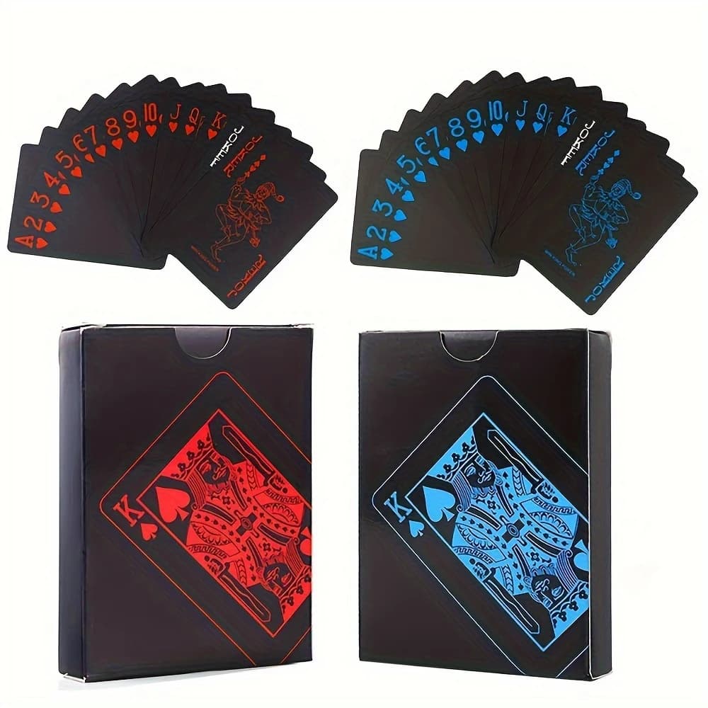 2 pz/set carte da gioco da tavolo da Poker rosse e blu impermeabili carte da trucco magiche classiche flessibili in PVC mazzo Standard di carte da gioco