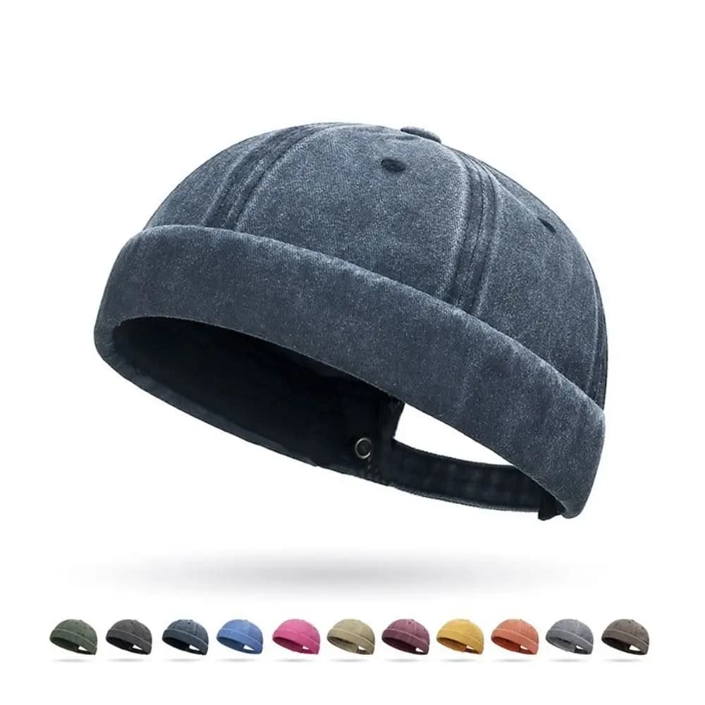 Fashion Hip Hop Beanies Hats Cotton Solid Color Hip Hop Hats Brimless Adjustable Street Hat Men