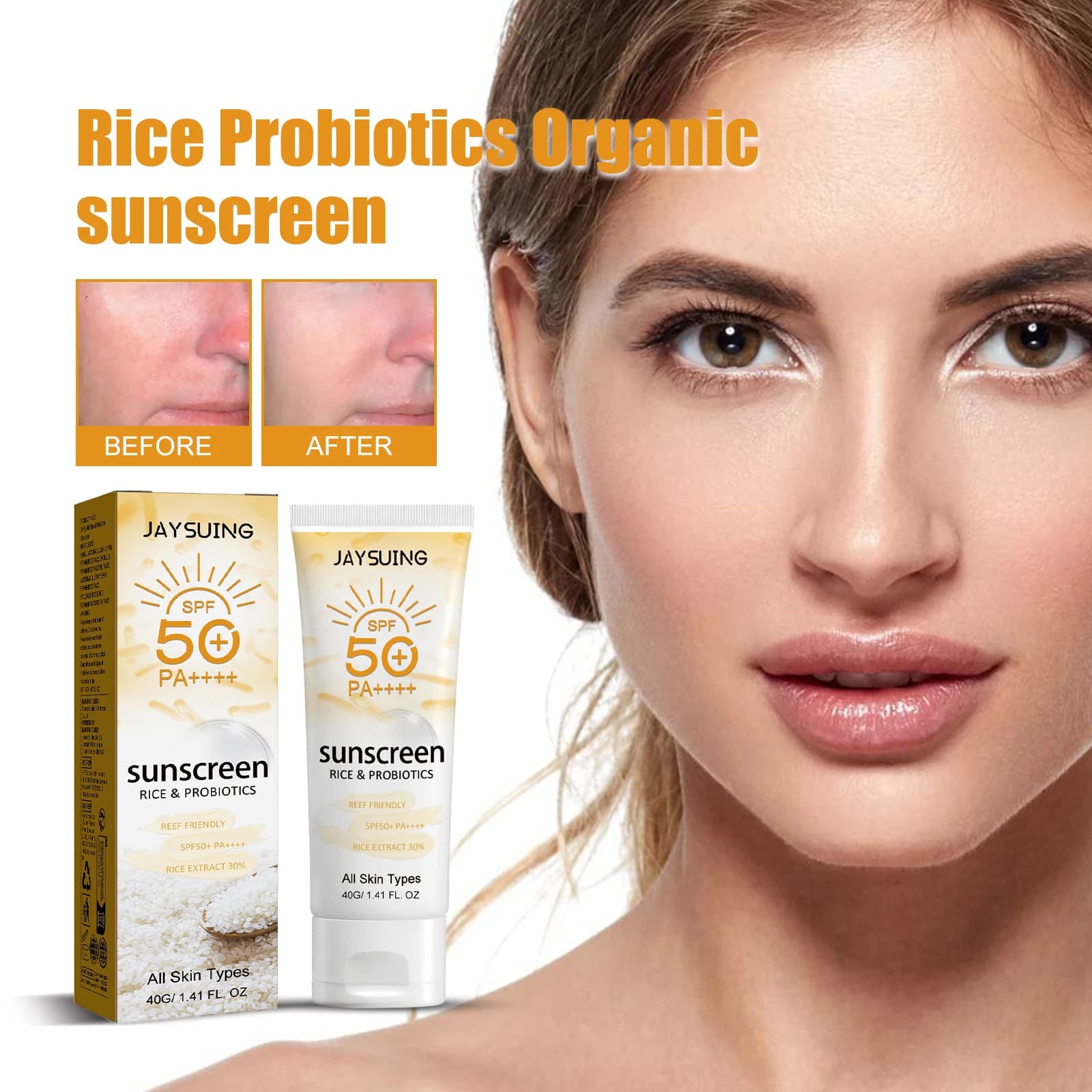 Biological Solar Protection at Probiotic Rice SPF50 Plus Non-Untuous Hydrating Large UVA UVB Spectre for Face and Body Exterior Use
