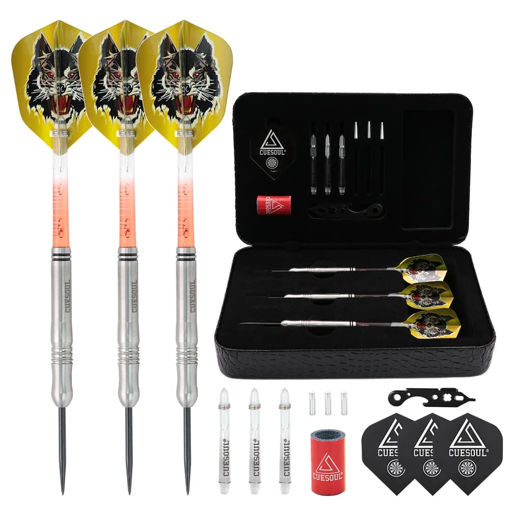 CUESOUL 90% Tungsten Steel Tip Dart Set 21g Dart Barrel Weight Professional Steel Tip Darts 3 pieces