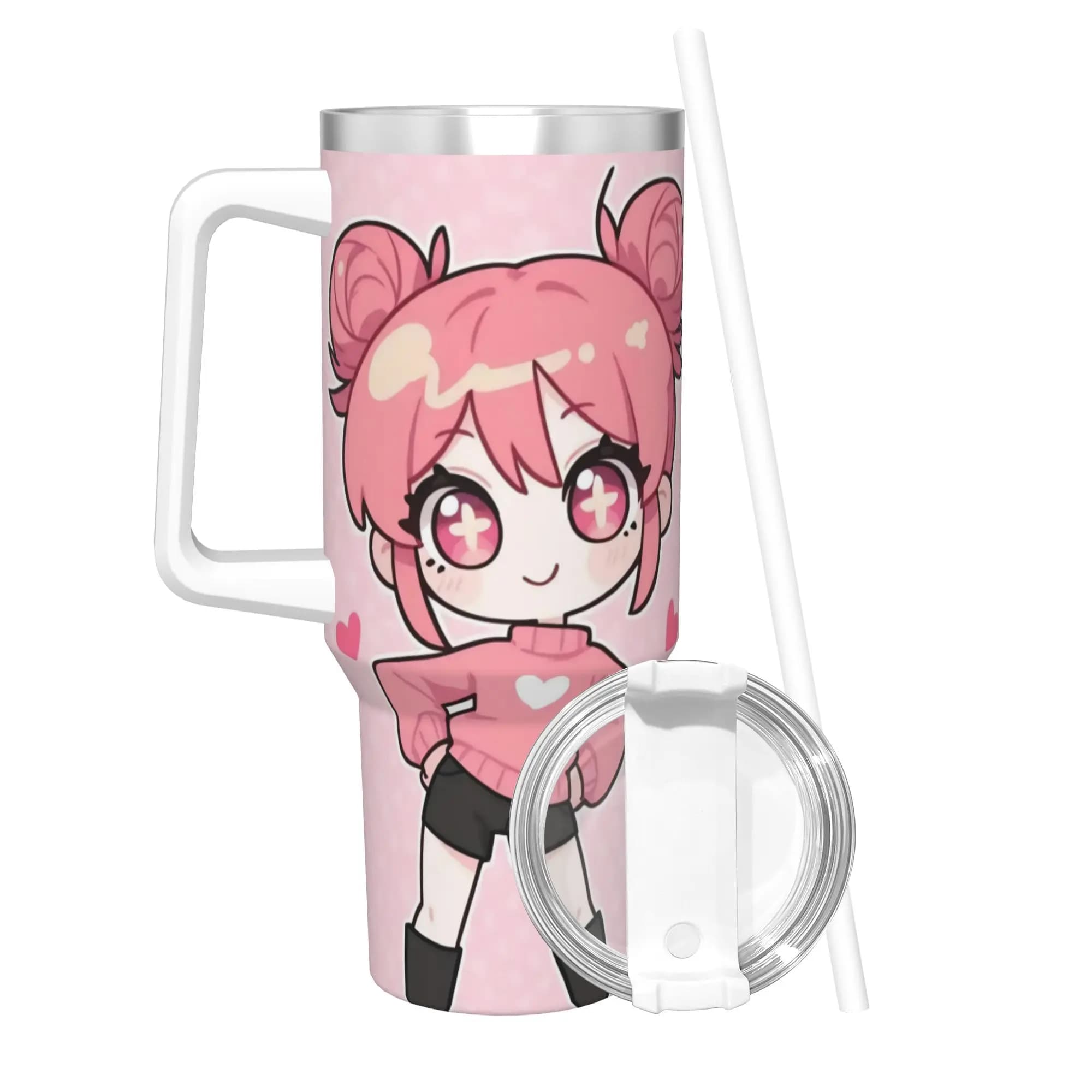 Tumbler Termico Trickcal C-Chibi Go Games, Borraccia Isolata Sottovuoto, Tazza da Viaggio per Esterni Antigoccia 40oz