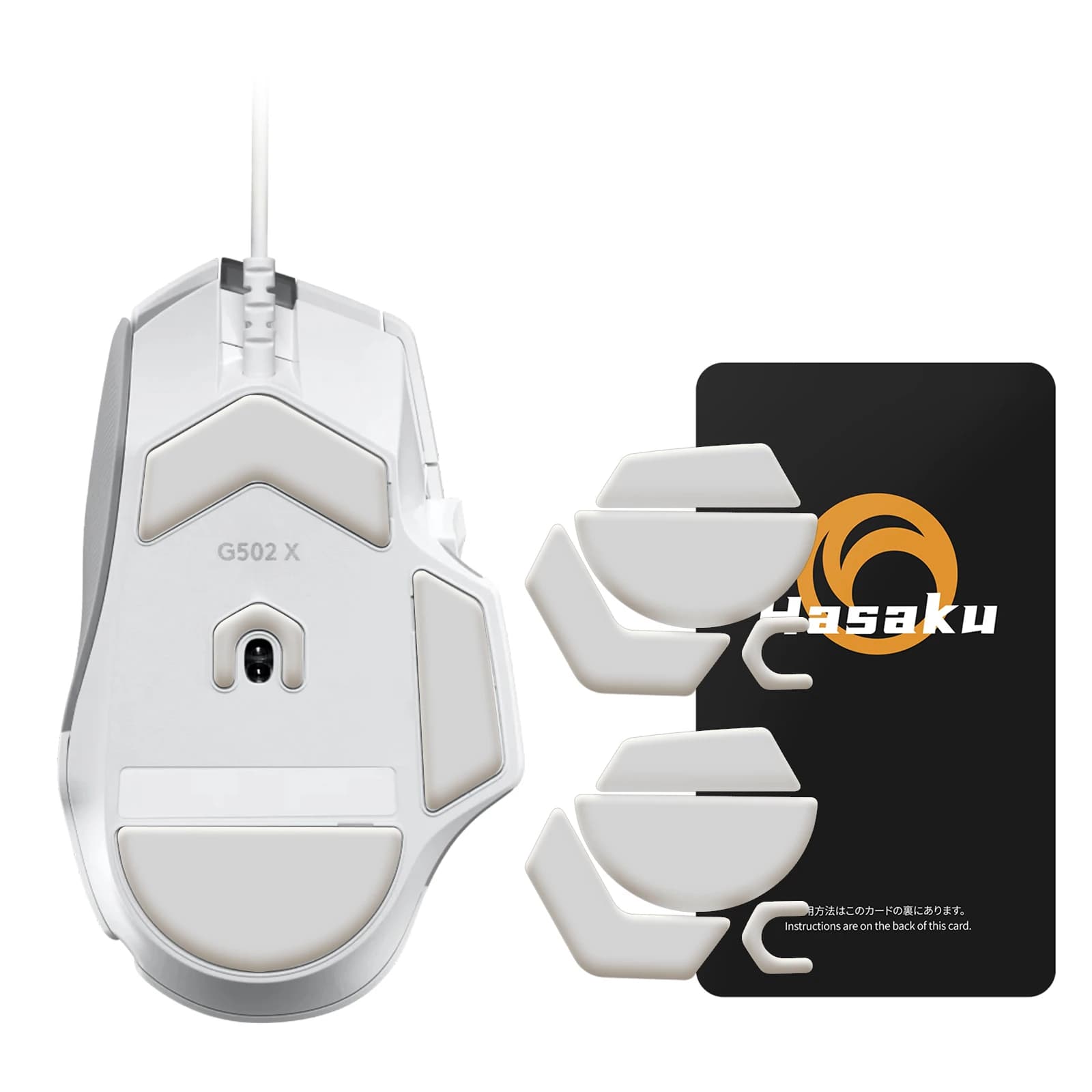 2 set HASAKU bordi curvi arrotondati piedini per mouse da gioco pattini per Logitech G502 X piedini per mouse da gioco cablati di ricambio