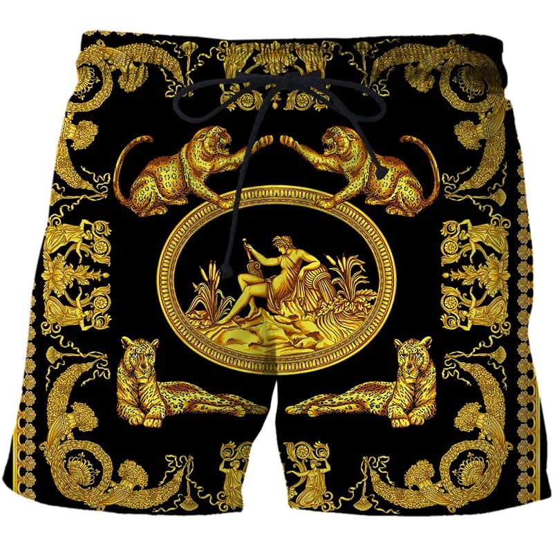 Pantaloncini da spiaggia di lusso con stampa 3D Pantaloni da uomo Hawaii Vacation Essentials Costume da bagno Casual Palestra Surf Costume da bagno per bambini Bordo di ghiaccio