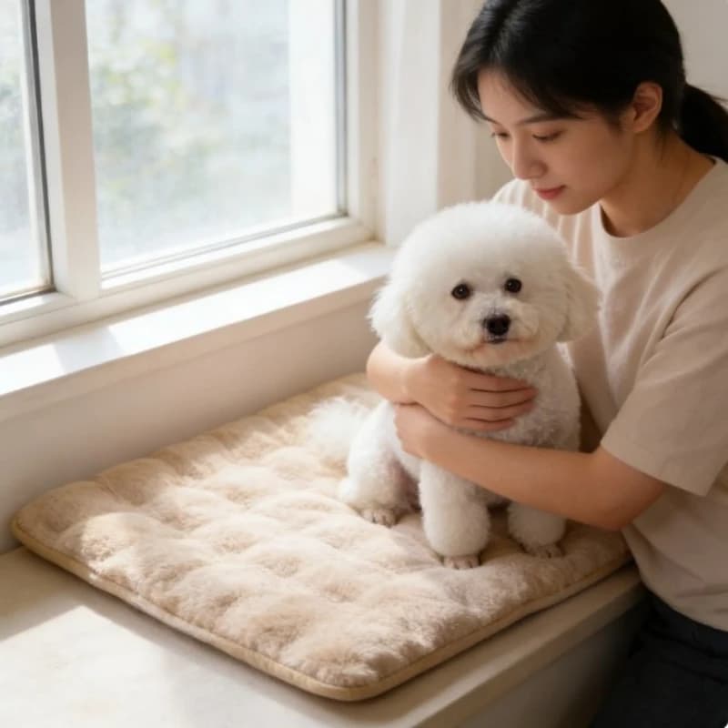 Tappetino Antiscivolo e Anticaduta in Velluto a Bolle per Animali Domestici, Cuscino Morbido in Peluche Tinta Unita per Cani e Gatti, Tappetino Universale per Tutte le Stagioni