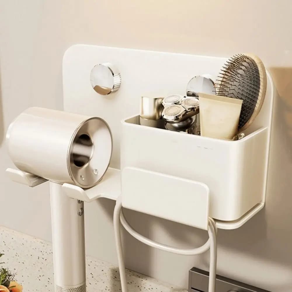 Carbon Steel Hair Dryer with Suction Cup, Holeless Mounting, Anti-rust, Spare, for Bathroom