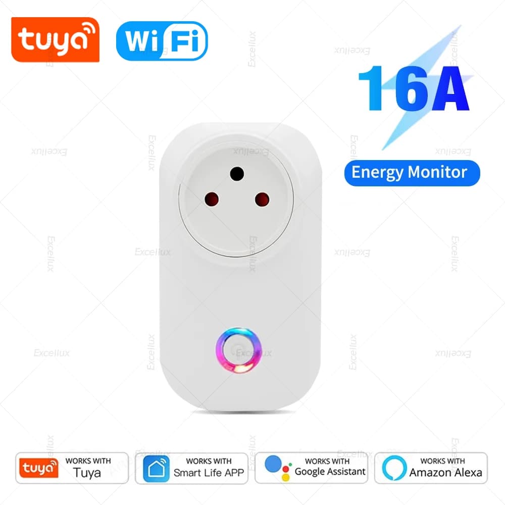 Tuya 16A Smart Plug WiFi socket Israel with power monitor timing Smart Life app control socket Works with Alexa Google Assistant